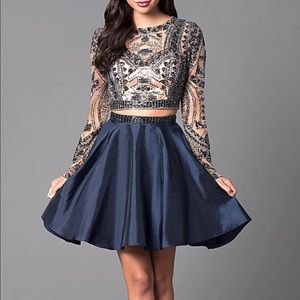 navy blue sherri hill dress size 4